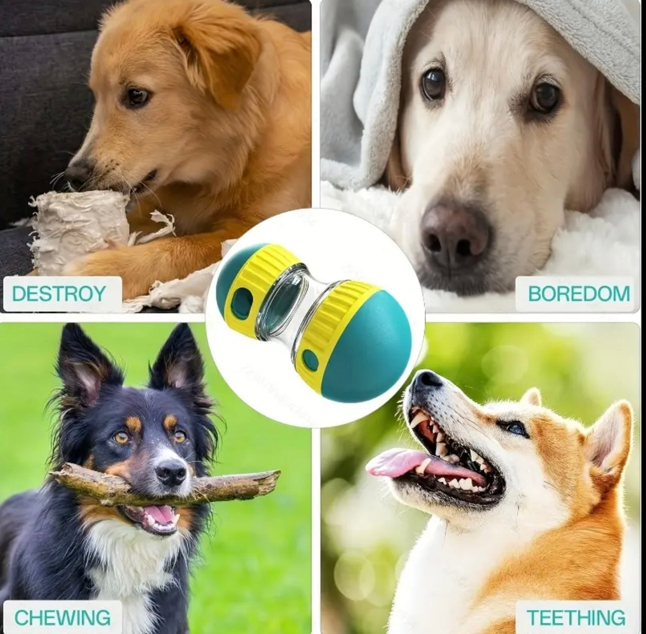 2Pk Interactive Dog Puzzle Treat Dispenser￼